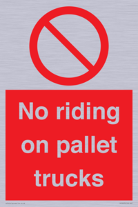 No riding on pallet trucks